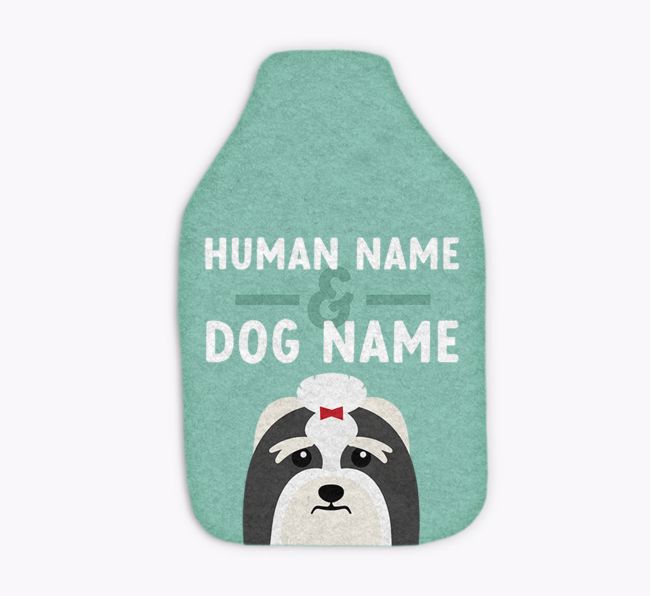 Human and Dog Names: Personalized {breedFullName} Hot Water Bottle